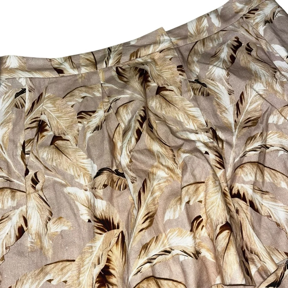 l’agence linen blend  safari shorts tan leaves palms 14 - Picture 3 of 7